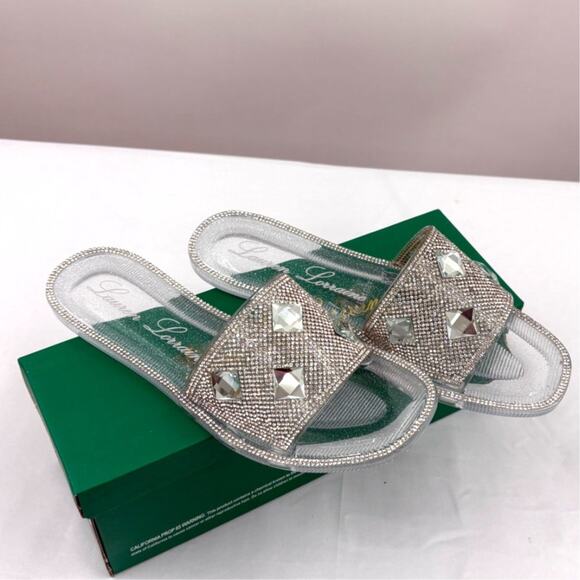 Lauren Lorraine Embellished Flat Jelly Sandals - Picture 1 of 7